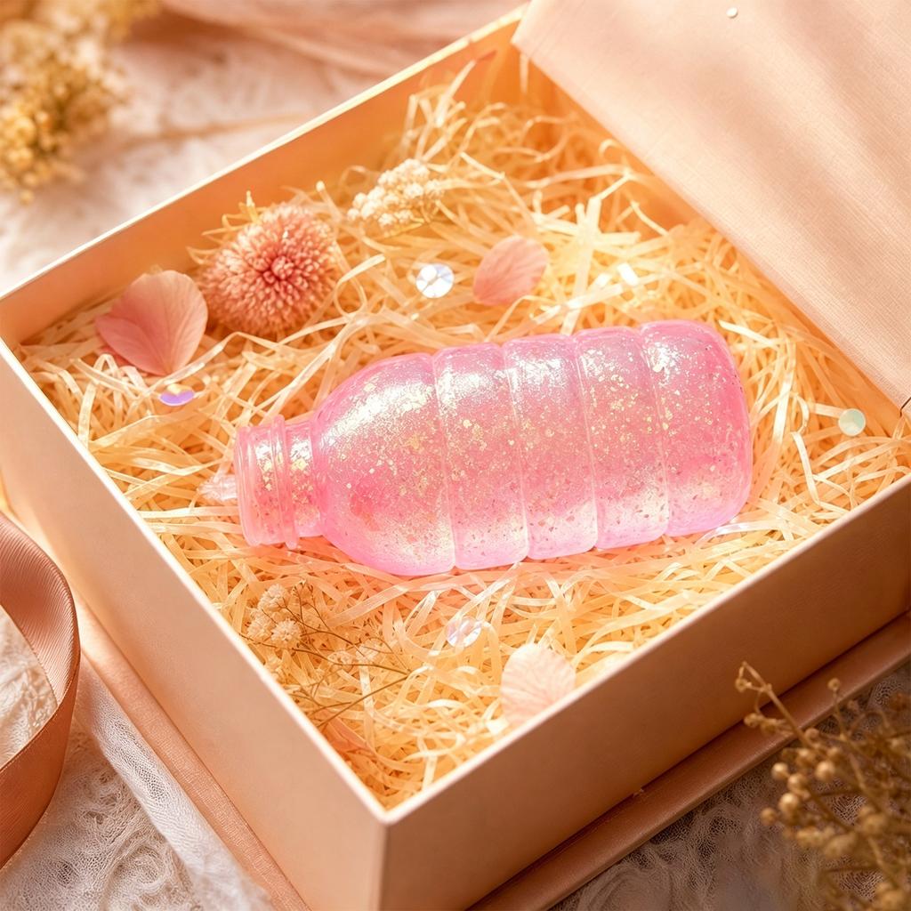 Glitter Slime Stress Relief Toy Squeeze Bottle Shape Sensory Fidget Toy Soft Flexible Material Durable Design for Kids and Adults