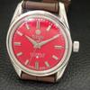 SWISS VINTAGE TITONI AIRMASTER TITOFLEX HAND-WINDING MENS RED WATCH a703213-1