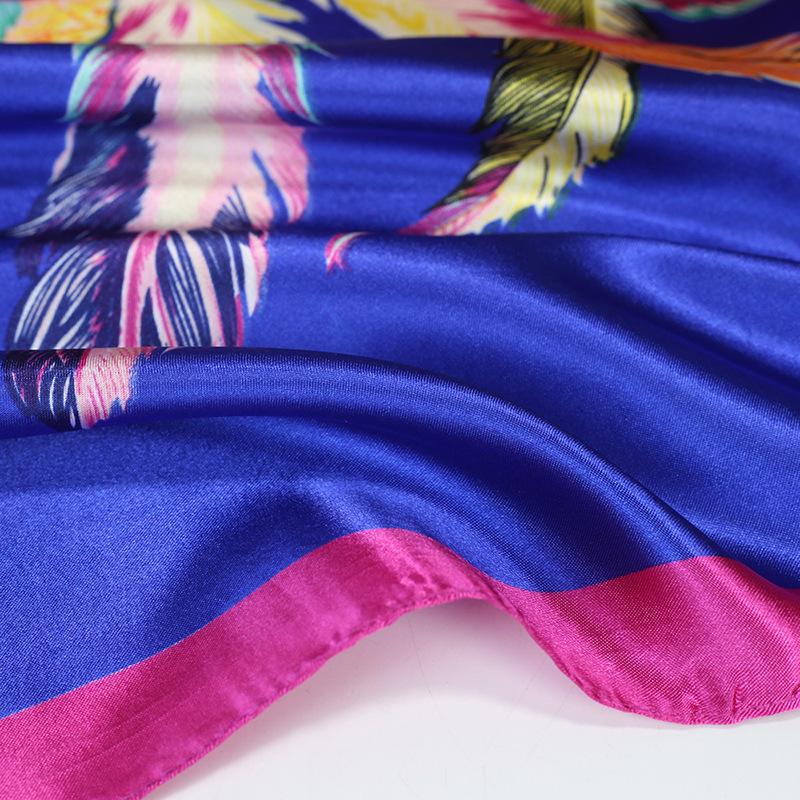 Bufandas de seda lujosas de alta calidad, pañuelos para la cabeza, bufanda para el cuello para mujer, bufanda de seda con cadena, chal decorativo para mujer