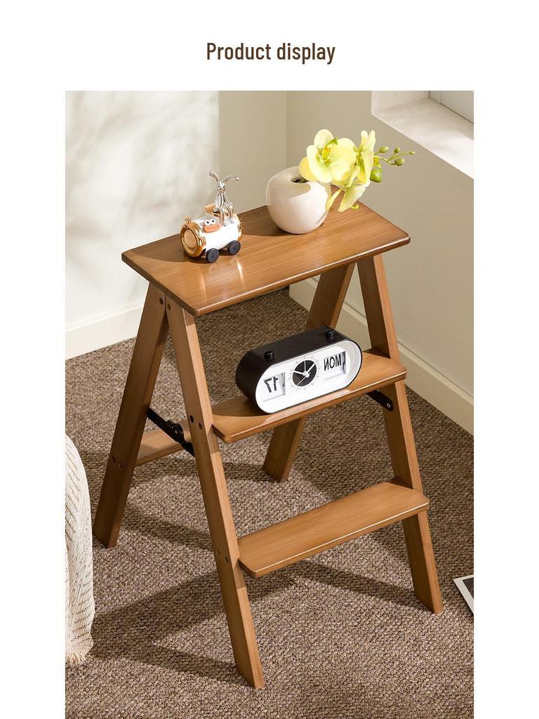 Folding Multifunctional Kitchen Ladder Stool - Portable, Sturdy, 3-Step Design
