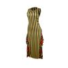 European & American Women's Sleeveless Striped Ruffle Print Dress
