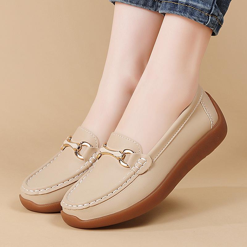 Women Black Moccasins Driving Shoes Flats Casual Nurse Loafers Khaki Minimalist Maternity Office Shoes Large Size