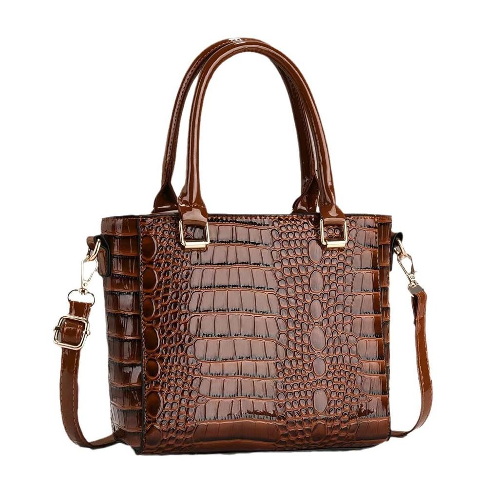 Stylish Pu Leather Crocodile Print Crossbody Bag For Women With Ample Storage Space