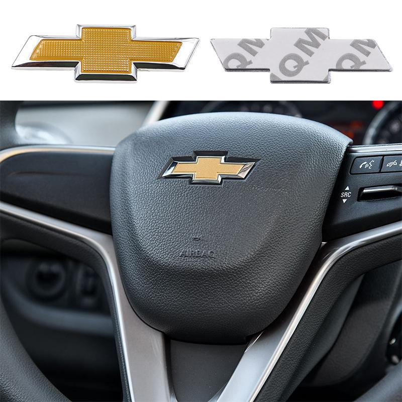 1 Stück 3D 57mm Metalllenkrad-Emblem Aufkleber Auto-Lenkrad-Aufkleber Auto-Innenraum-Emblem Autozubehör Für Chevrolet