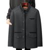 Men's Plus Velvet Turn-Down Collar Jacket for Middle-Aged and Elderly - Thick Autumn/Winter Business Coat