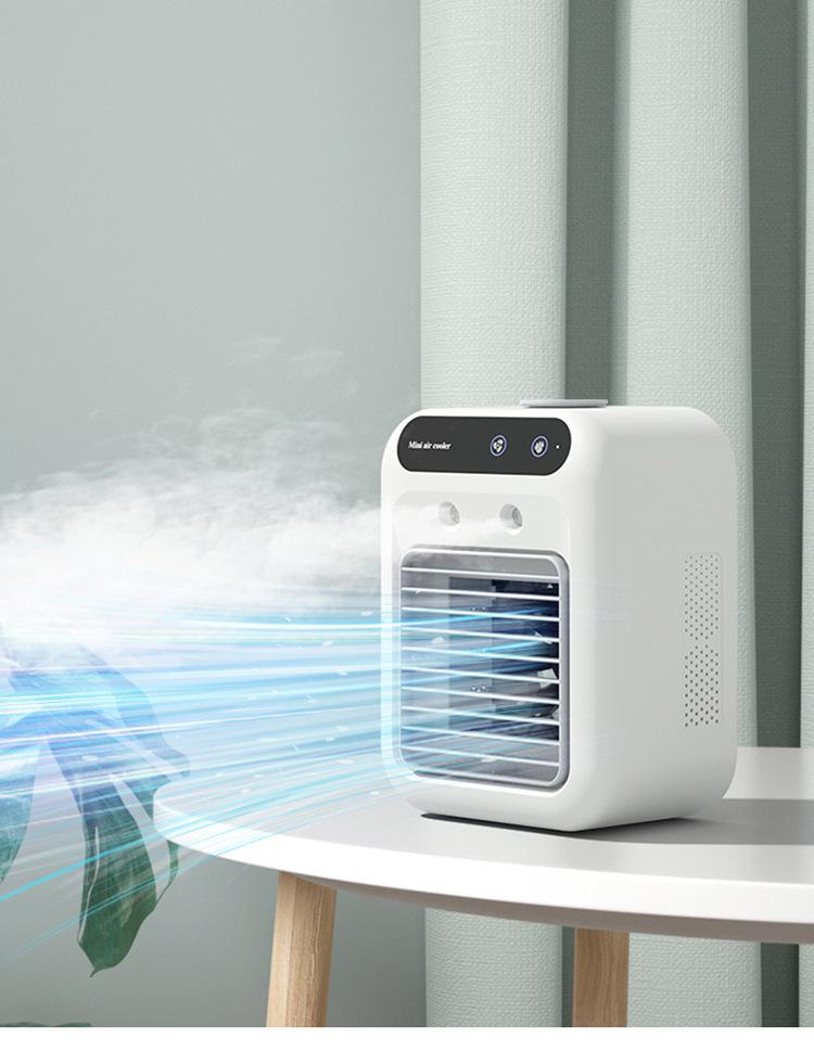 Portable Desktop Mini Air Conditioner Fan with Humidifier for Home, Dorm, and Office Use