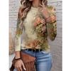 2026 New Women's Fashionable Long-Sleeved T-Shirt with Fresh Floral Pattern, Perfect for Everyday Wear and Stylish Outfits