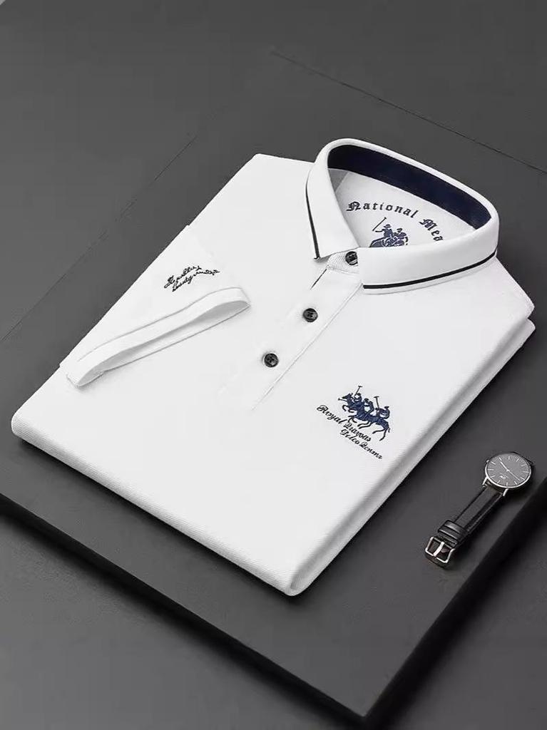 Men's Summer Embroidered Polo Shirt - Short Sleeve, Loose Fit, High Quality