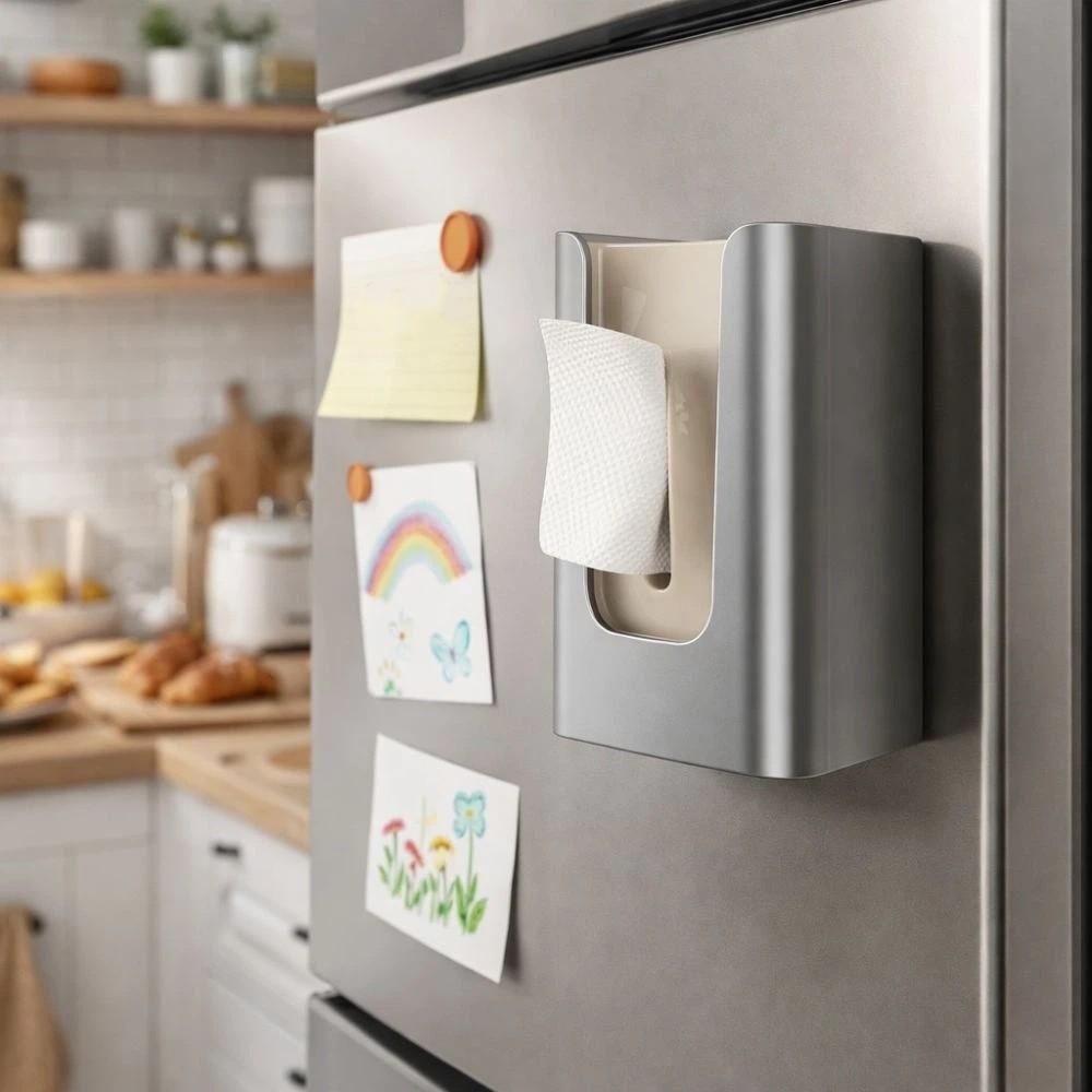 Wall Mounted Magnet Storage Container Waterproof Tissue Dispenser Box  Home Kitchen