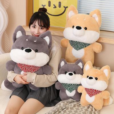 Large Dog Shiba Inu Doll Plush Toy Husky Doll Baby Soothing Throw Pillow Girl Sleeping Rag Doll