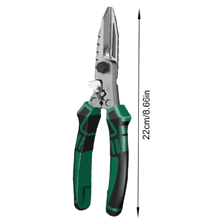 Heavy Duty Tin Snips Pliers With Serrated Blade Port Crimper Hexagonal Wrench Ergonomic Nonslip Handle Professional Use