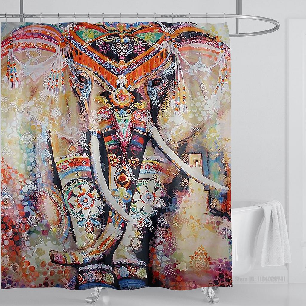 Cat dog funny Cartoon Creative Personality shower curtains Cute 3D Printed pvc fabric with hooks waterproof bathroom decoration