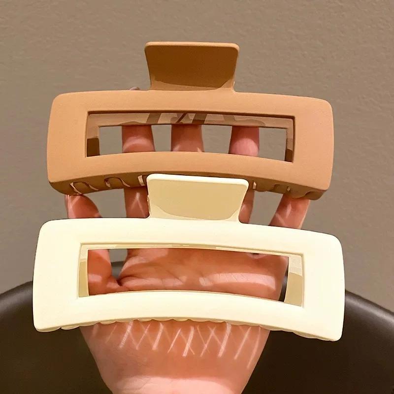 5 Zoll Extra Große Krallenklemmen für Dickes Haar und Langes Haar, 4er Pack XL Jumbo Krallenklemmen, Übergroße Matte Rutschfeste Rechteckige Haarspangen