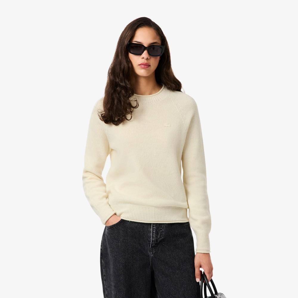 [lacoste] Women s Carded Wool Crew Neck Sweater AF4160-55NXFJ 34