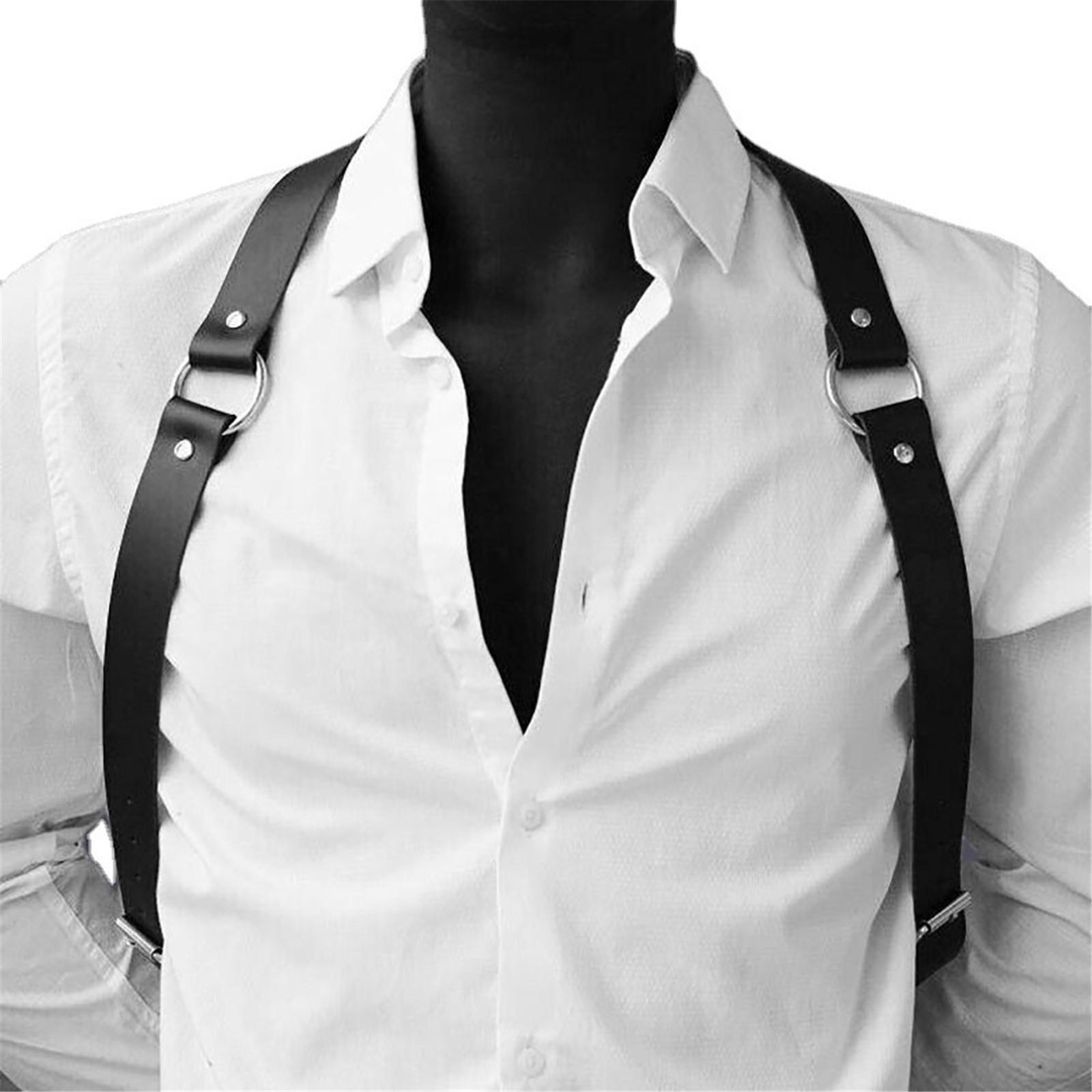 

Harajuku Punk Body Chain Adjustable Belt for Nightclub Harness Chest Chain Punk Body Harness Gothic Male Chest Harness чёрный