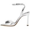 Sandale Argintii cu Toc Stiletto și Barete Metalice la Gleznă Femei 2311610808