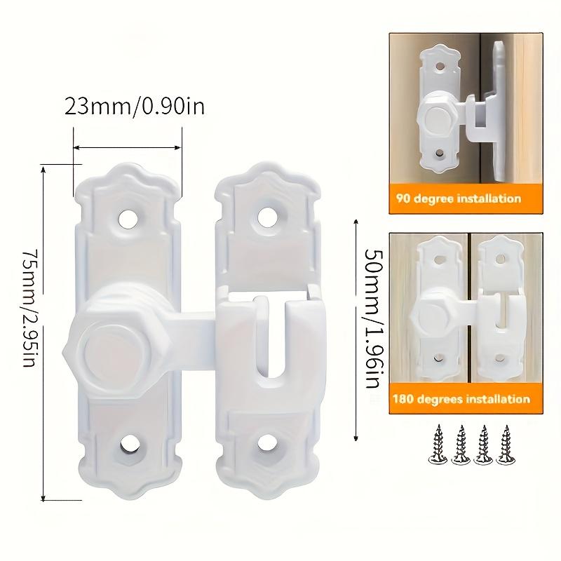90 Degree Flip Lock, Home Thickened Aluminum Alloy Flip Latch - Sliding Barn Door Safety Lock, Main Door Bolt, No Power Required