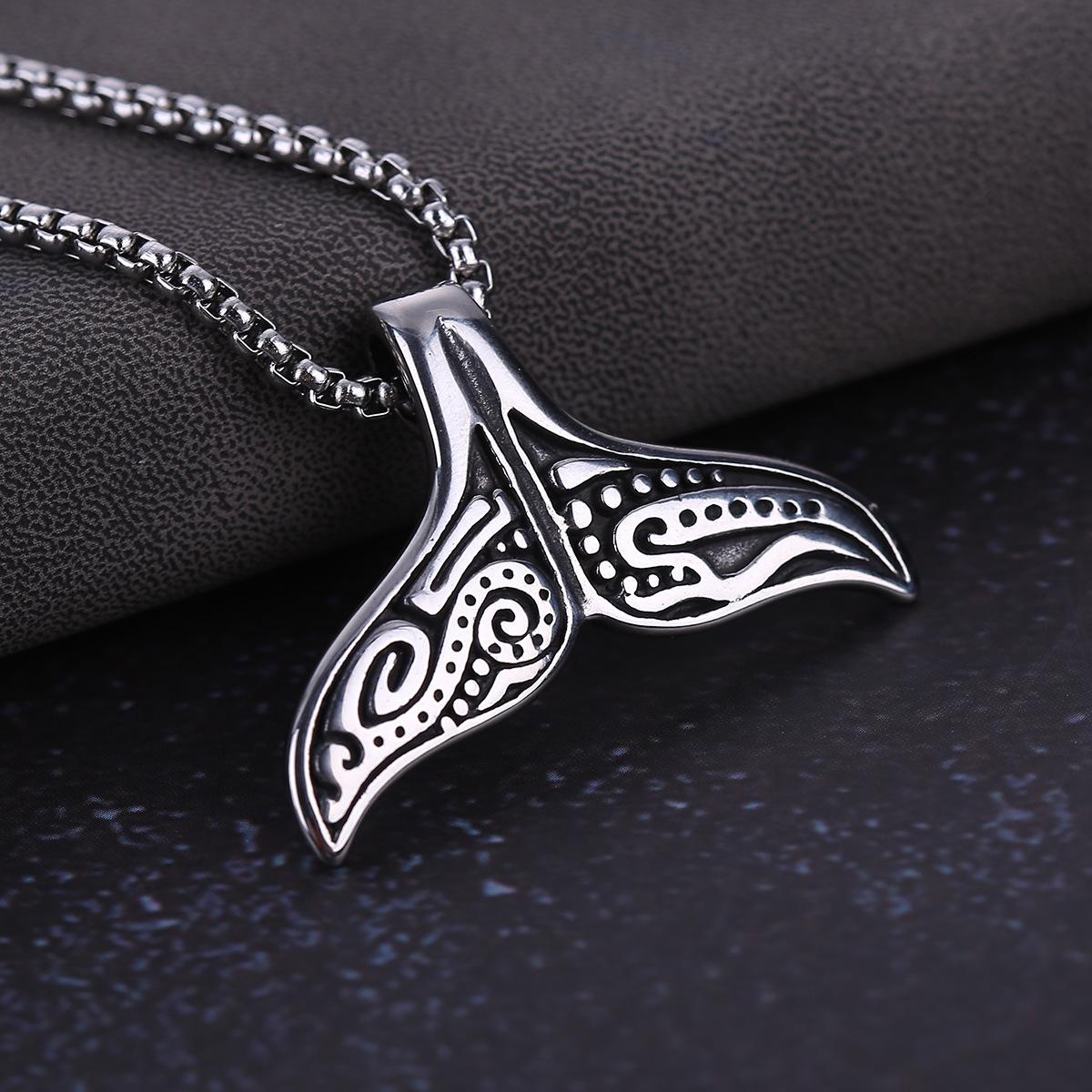 

Новое европейское и американское модное мужское универсальное ожерелье, персонализированное классическое мужское и женское ожерелье-подвеска с рыбьим хвостом, аксессуар