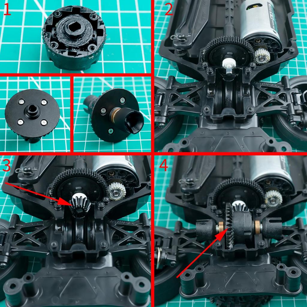 RCMAZO Metal Differential Spur Gear Set, 39T15T RC Spur Gear, Compatible with 110 Scale Tamiya TT02TT02B RC Car Upgrade Parts