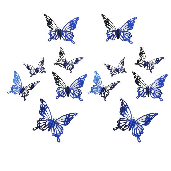 

12 Pcs 3D Butterfly Wall Decals Removable Wall Sticker for Birthday Party Cake Decorations 3 Sizes Hollow Metallic Butterfly DIY Mural Art for
