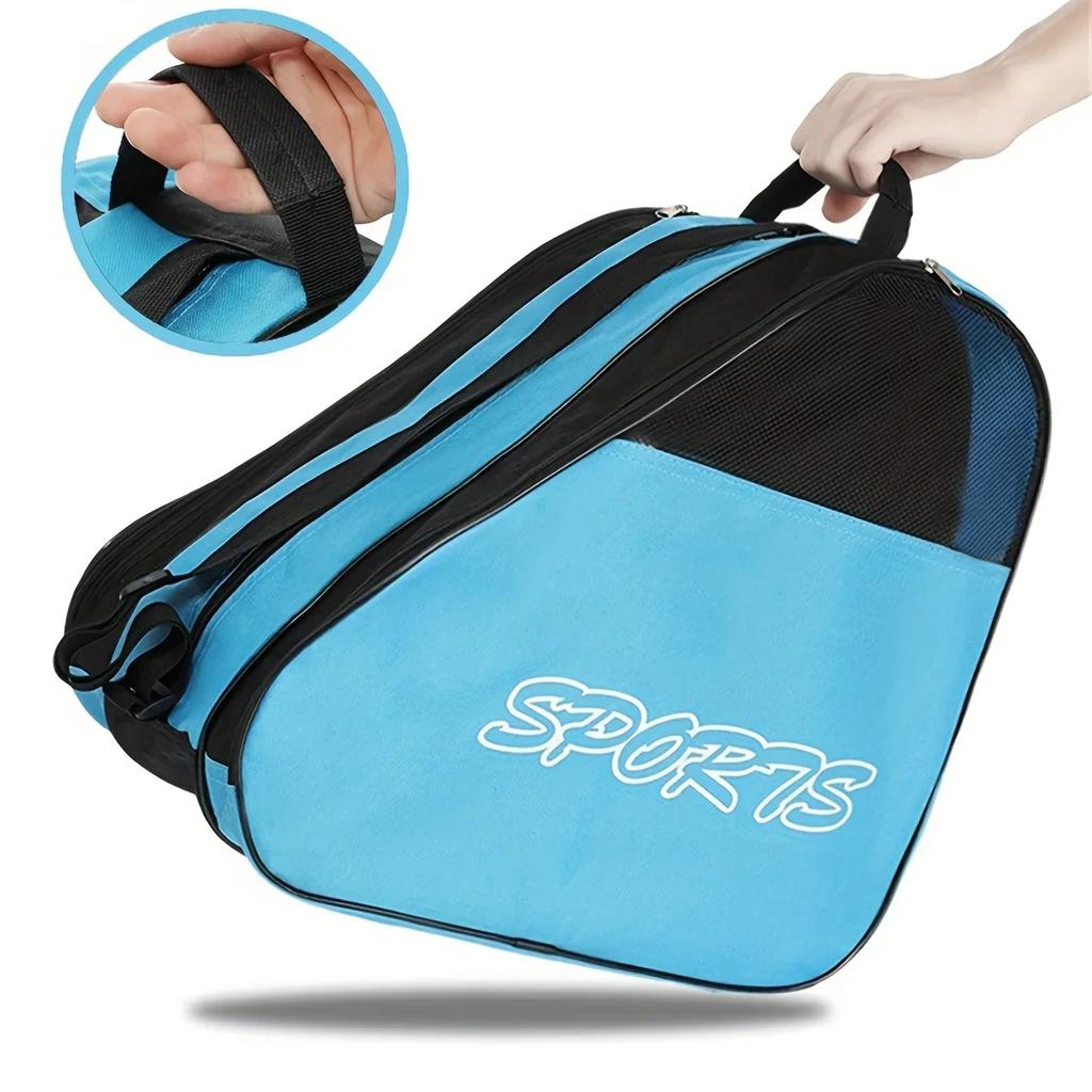1pc 3-layer Skating Bag, With Adjustable Shoulder Strap, Large Capacity Thick Breathable Storage Bag, For Roller Skates