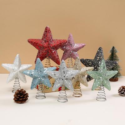 Luxury Gold and Silver Christmas Tree Star Topper with Sequins