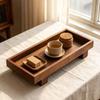 Tableware Solid Walnut Wooden Food Tray Rectangle Dessert Plate Chinese-style Wooden Snack Fruit Tea Saucer Pallet Bread Board
