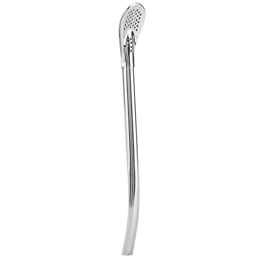 Stainless Steel Metal Drinking Straw Spoon Resuable Washable Cocktail Spoons L