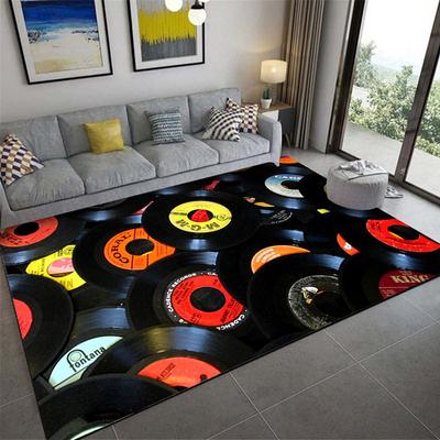 Vinyl Record Music DJ Screen Tape Rug Carpet for Living Room Bedroom Home Decor,Floor Mat Non-slip Decoration for Sofa Doormat