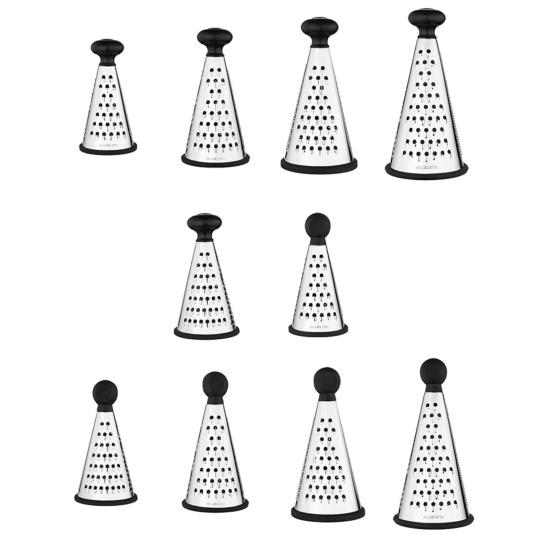 Stainless Steel Cone Grater with 3-in-1 Blades Multi-Function Cheese Garlic Shredder Dishwasher Safe Essential Kitchen Tool for Fine Coarse Grating