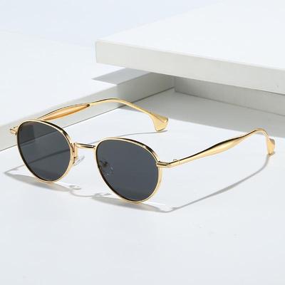 Retro Trend Kleine Ronde Metalen Montuur Zonnebril voor Mannen & Vrouwen - Europese & Amerikaanse Street Style