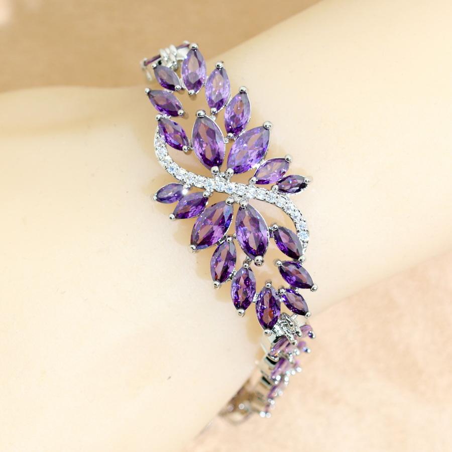 Luxuriöses Mehrfarbiger Stein Armband für Frauen Hochzeitsschmuck Geburtstagsgeschenk