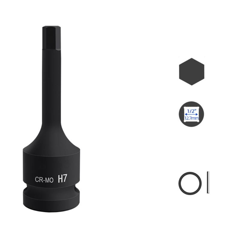 Durability 22mm Hex Impact Bit Socket 1/2Inch Drive Chrome Molybdenum Steel for High Torques Applications for Mechanics