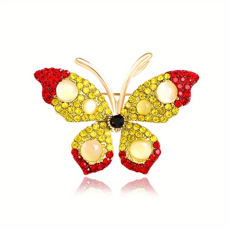 Elegant Women Girls Fashion Exquisite Crystal Butterfly Brooch Pin Classic High-end Lady Rhinestone Vintage Badges Jewelry