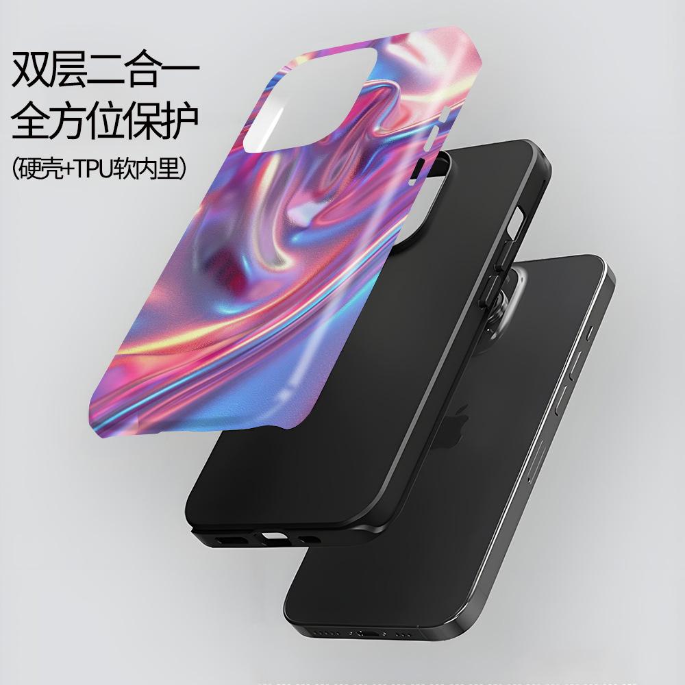 Foreign Trade Explosion Three-dimensional Color Abstract Iphone12 Glossy Mobile Phone Case Apple 17 Anti-drop Film Case 16pm
