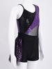 Girls Glittery Dancewear with Ruffle Hem Design and Mesh Patchwork Style