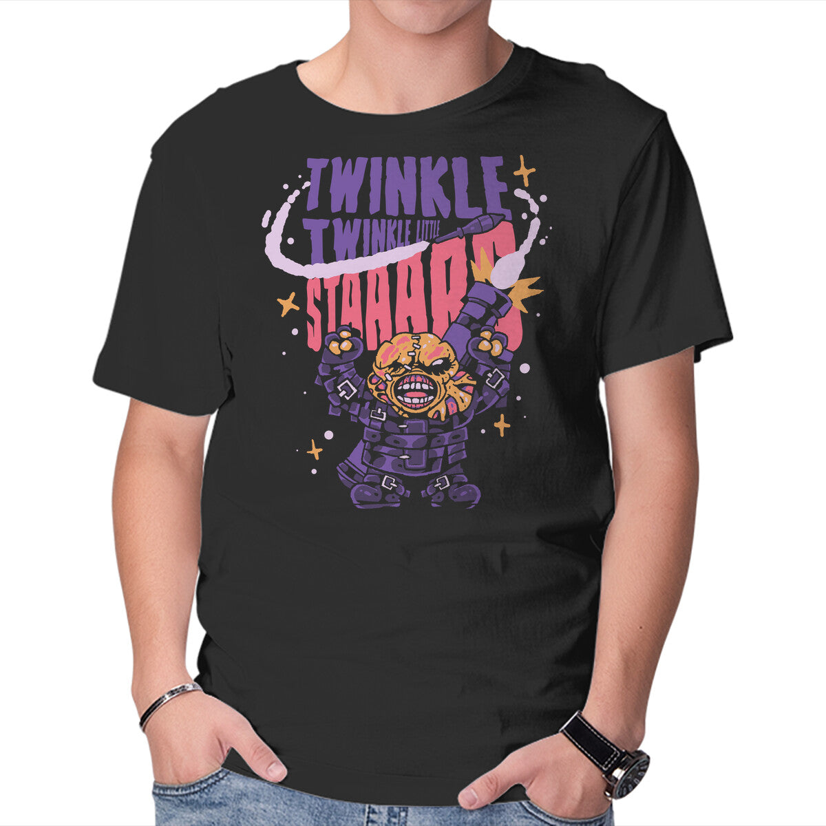 Unisex Crew Neck T-Shirt Twinkle Twinkle Graphic Short Sleeve Casual Tee XXXL