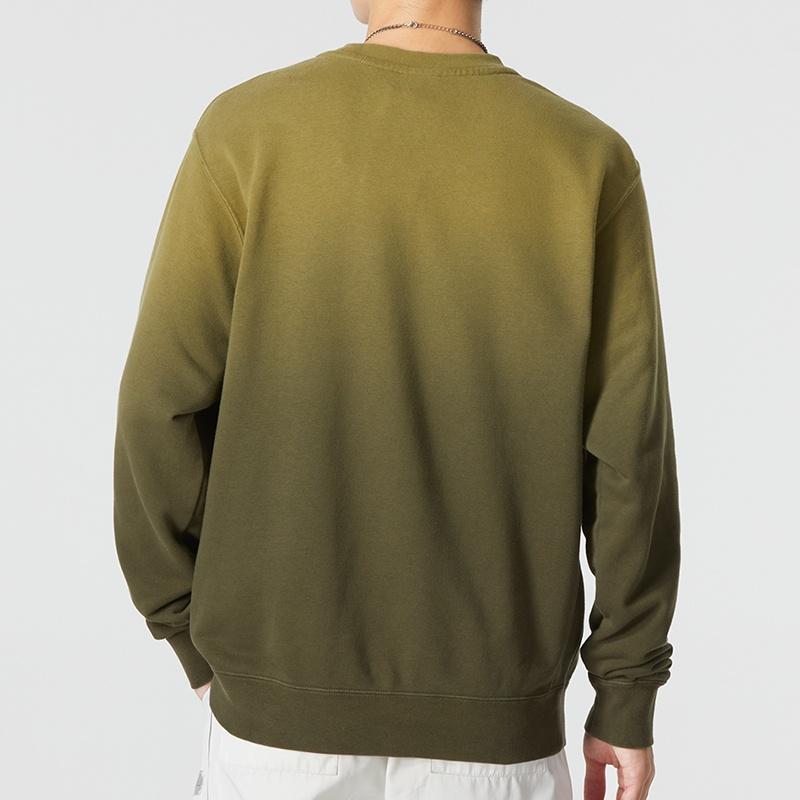 Men's Nike Gradient Logo Casual Loose Long Sleeves Pullover Round Neck Dark Green DQ4628-325