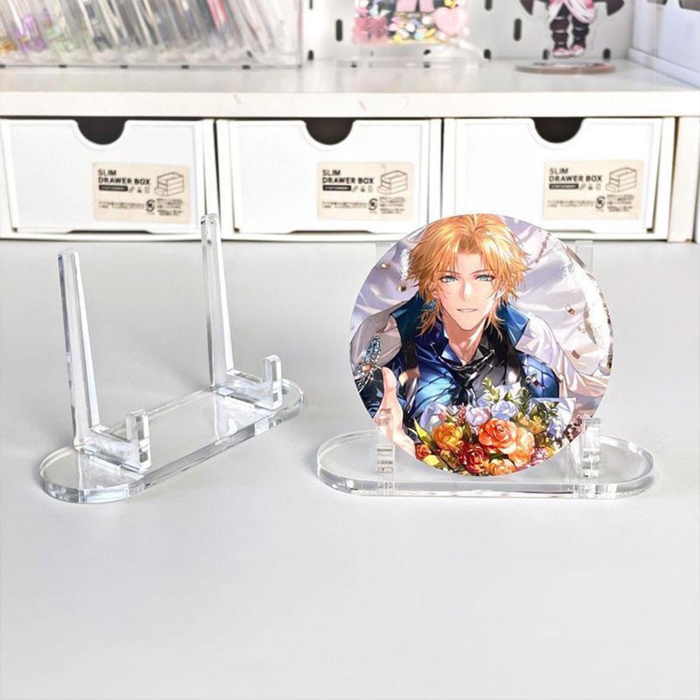 1pc Acrylic Clear Display Stand Acrylic Badge Pins Storage Holder Multi-purpose Display Stand Desktop Medal Photo Card Display