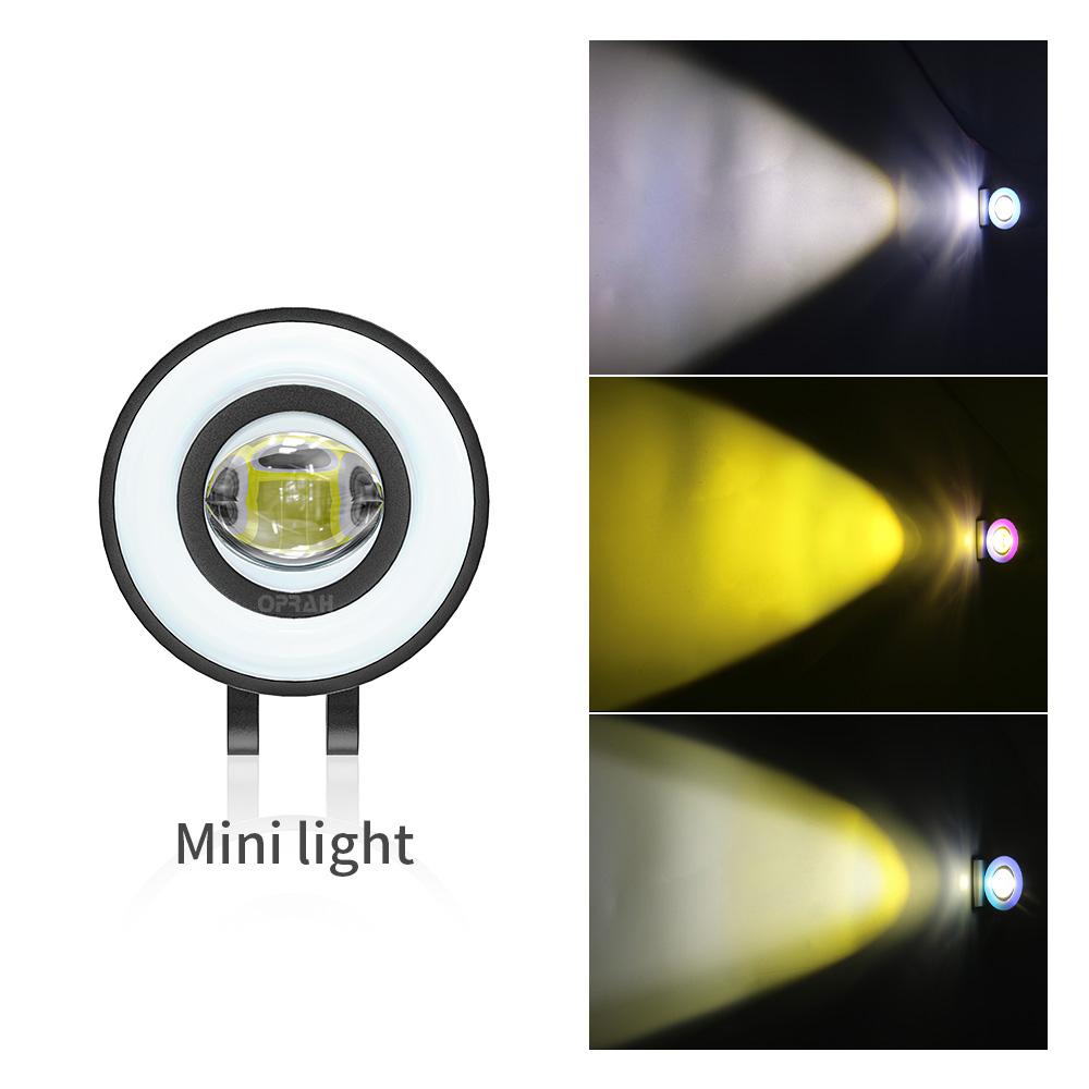 

Led Motorcycle Spotlight 3570LED Prpjector Light High Low Beam Square Round Light Bulb Mini Smiley Face Lamp Headlight Fog Light