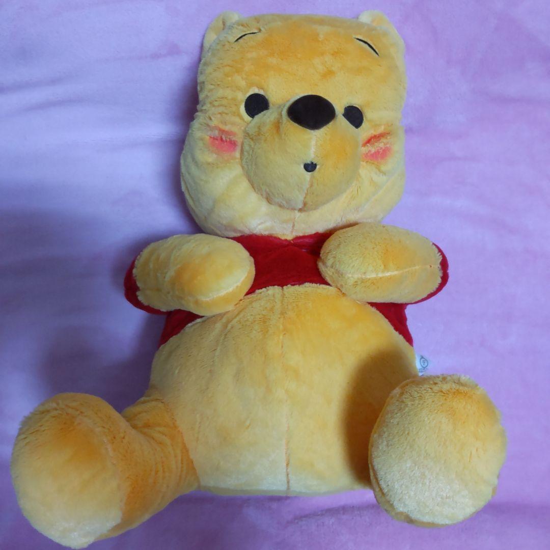 Winnie the Pooh FukuFuku super super big stuffed toy with a full tummy