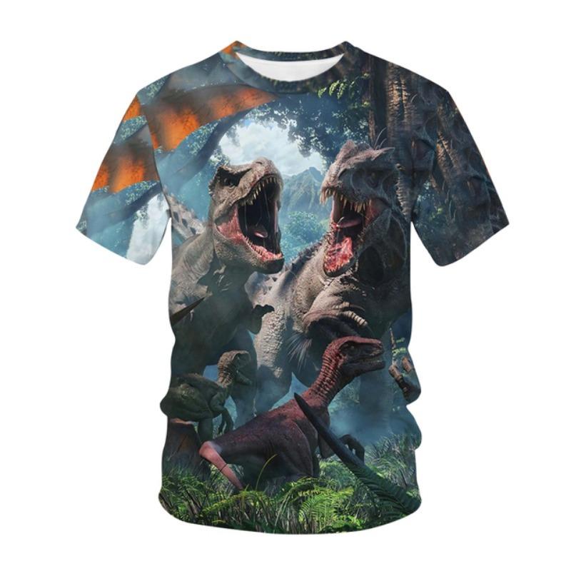 Jurassic Park Dinosaur 3D Print Kids T Shirt Summer Fashion Casual T-shirt Boys Girls Unisex Children's Clothing Tshirt Tops