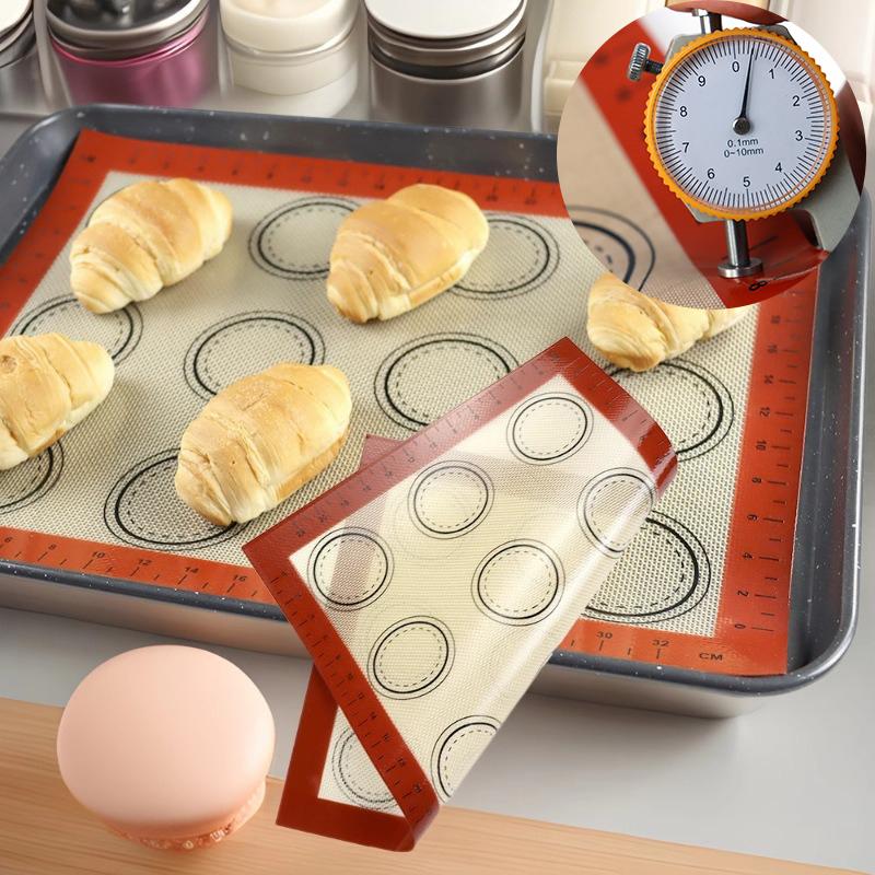 Silicone Baking Mat for Oven with Measurement, Reusable Non Stick Heat Resistant Bakeware Sheets for Macaron Pastry HPMD009