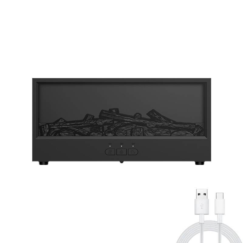 Fireplace Aroma Diffuser With 3d Flame Effect And Remote Control For Home Ambiance