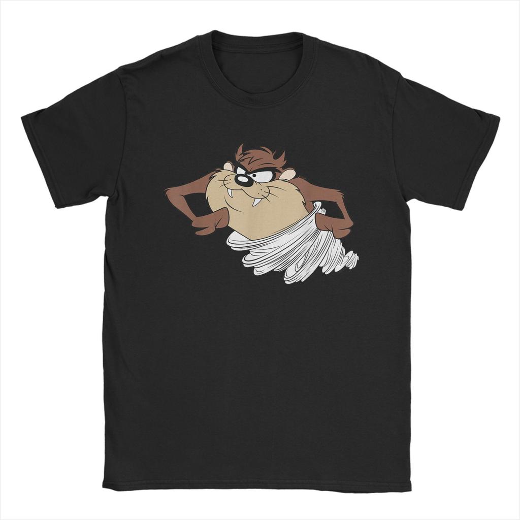 Tazed Tasmanian Devil Tornado Retro Poster T Shirts Men 100% Cotton Cool T-Shirt Round Collar Tees Clothes Plus Size