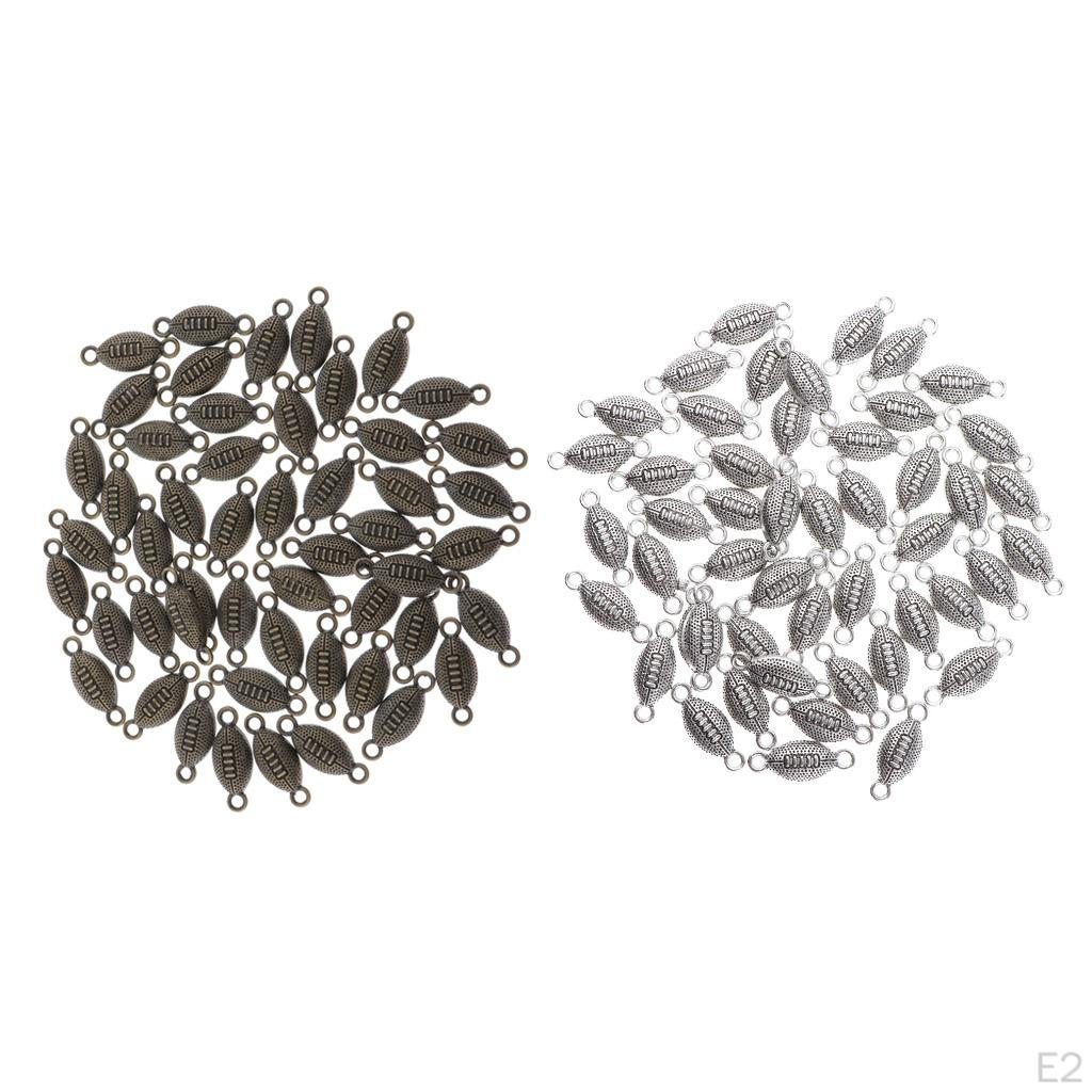 20 Pieces Mini Rugby Shape Charms Connector Pendants Beads for Crafting