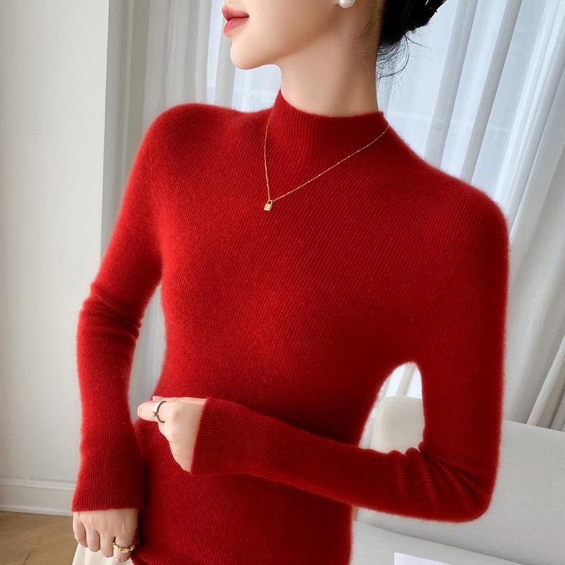Women's Slim-Fit Ribbed Cashmere Turtleneck Sweater - 100% Pure Cashmere