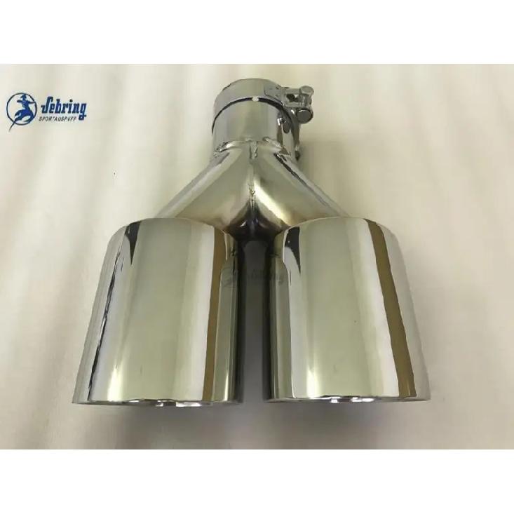 Universal Dual Stainless Steel Exhaust Pipe Muffler Car Accessory Modification Double Skew Steel Automobile Part