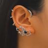 Gothic Punk Black Crystal Spider Ear Bone Clip For Women Fashion Creative Animal No Piercing Ear Cuffs Halloween Jewelry Gift