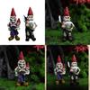 Resin Halloween Dwarf Human Skeleton Figurine For Micro Scene Home Decor Office